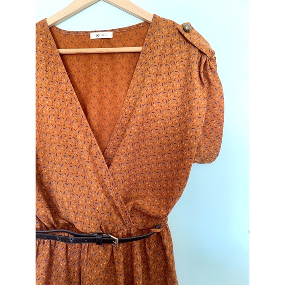 Cross front toffee coloured dress - Picture 2 of 8